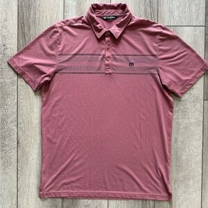 Travis Mathew Men’s Large Coral/Pink Performance Polo Shirt